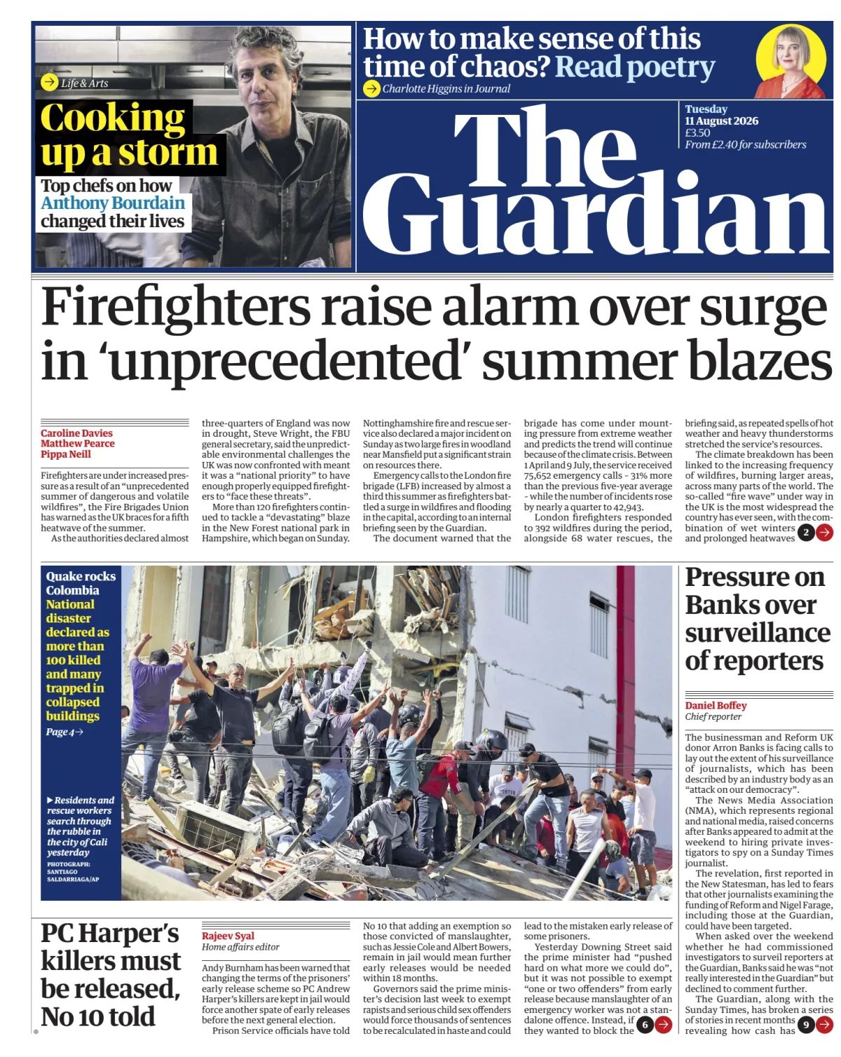 The Guardian front page