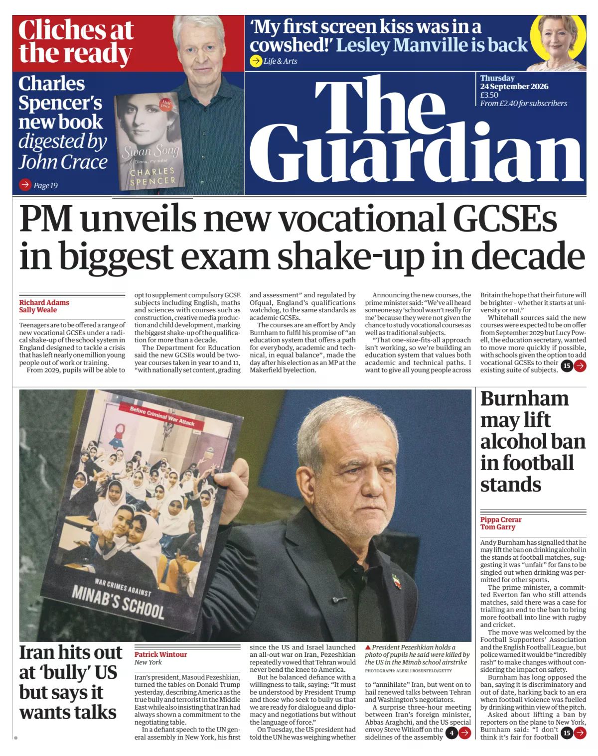 The Guardian front page