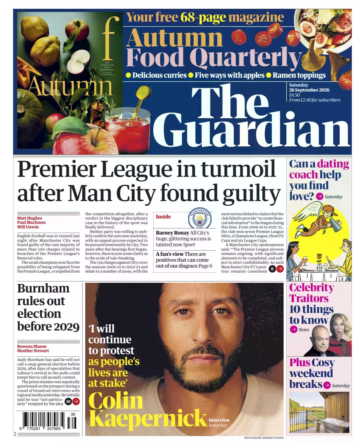 The Guardian front page